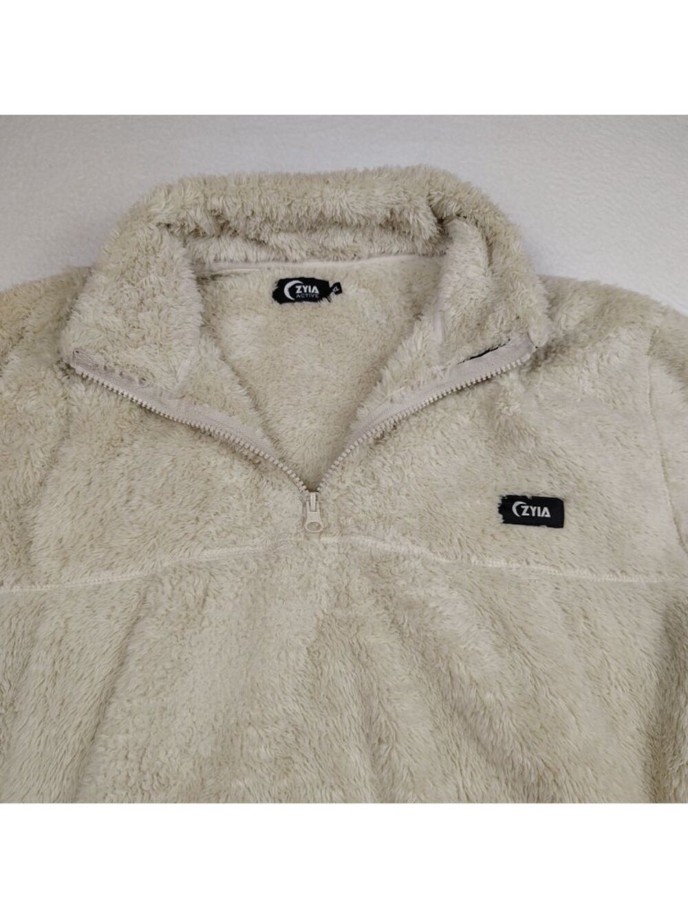 Zyia Active Cream Teddy Fleece 1/4 Zip Pullover Jacket Womens XL - Picture 5 of 12